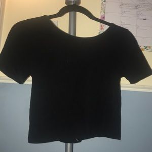 small black cut out crop top